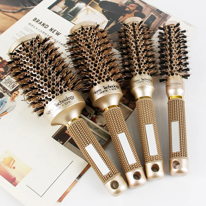Hair Styling Hair Brush Nylon Comb Cylinder Curly Hair Rolling C