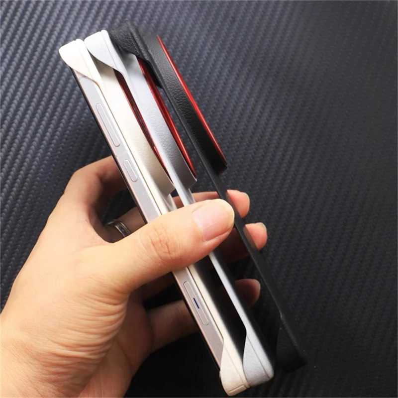 MagSafe-Compatible Luxury PU Leather Slim Phone Back Cover
