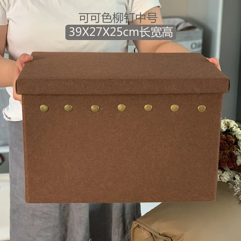LEOPARD PRINT RECTANGLE FABRIC FOLDABLE STORAGE BOX SOLID BODY WARDROBE TRUNK ORGANIZER WITH LID HANDLES SUNDRIES STORING BASEKT 6
