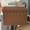 LEOPARD PRINT RECTANGLE FABRIC FOLDABLE STORAGE BOX SOLID BODY WARDROBE TRUNK ORGANIZER WITH LID HANDLES SUNDRIES STORING BASEKT 6