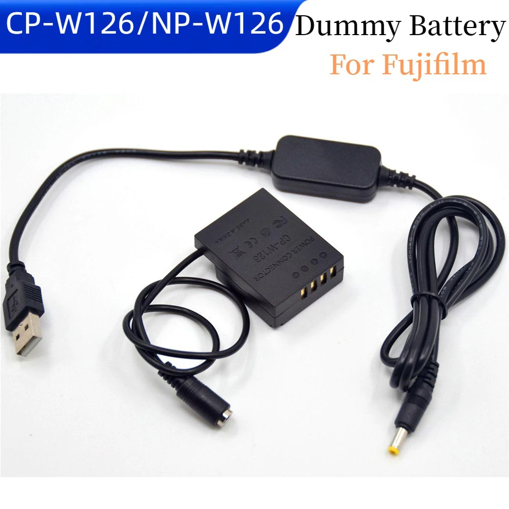 

CP-W126 NP-W126 Dummy Battery+DC Cable USB for Fuji X-PRO1 X-E1 X-E3 HS33 HS30 HS50 Camera Coupler