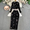 TWOTWINSTYLE Luxury Style Two Piece Set For Women O Neck Long Sleeve Topa High Waist Skinny A Line Skirt Set Female KSE524945 3