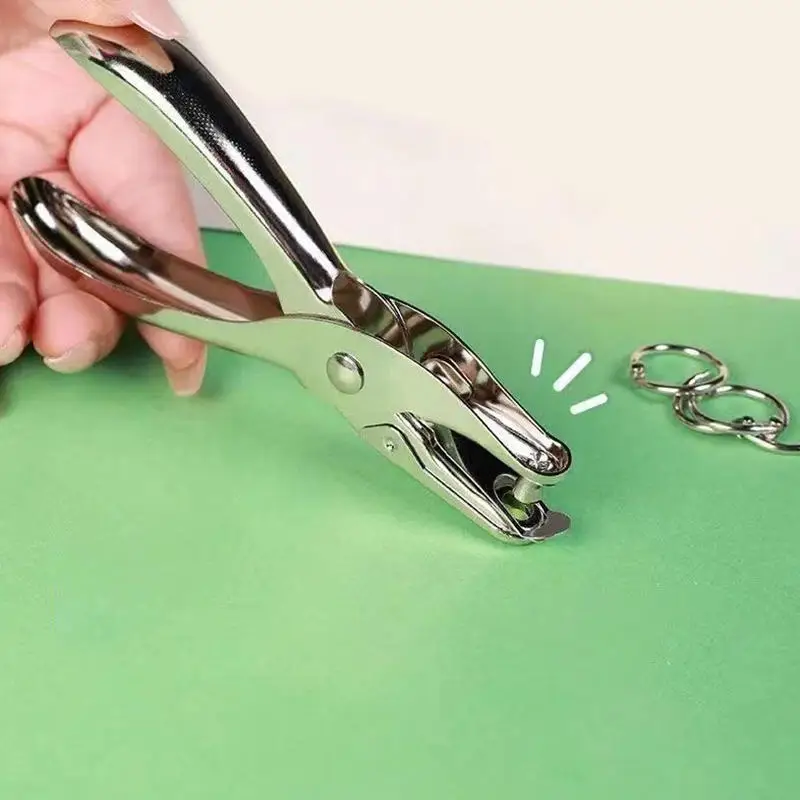 Compact Handheld Metal Single Hole Punch with Adjustable Diameter (3-6mm)