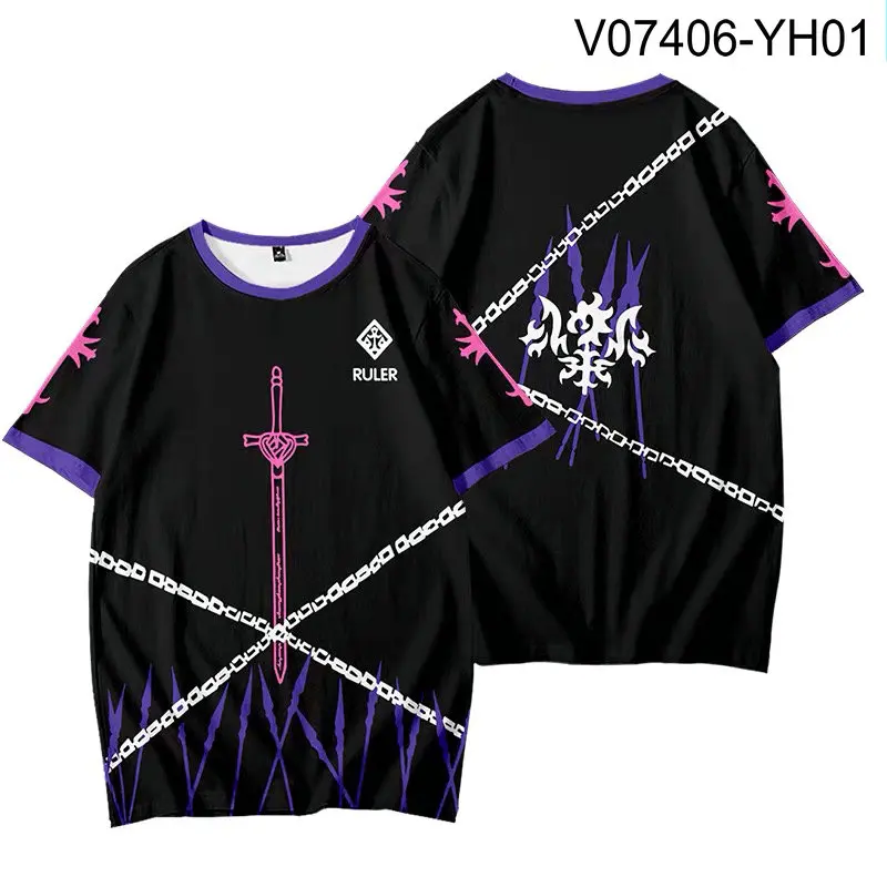 

Fate/ Saber Alter 3D Printing T-shirt Summer Fashion Round Neck Short Sleeve Popular Japanese Anime Streetwear Plus Size