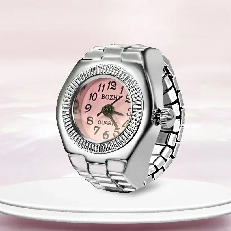 Mini Vintage Finger Ring Watch Round Creative Quartz Watches Fashion Couple Watches Accessories