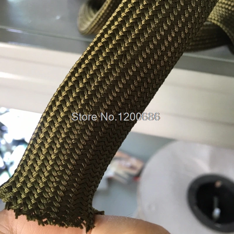 Description Picture 3 of item5M soft cotton nylon cable sleeve 4/6/8/10/12/14/16/18mm Wire Cable Protecting Braided loom High Density wire protection