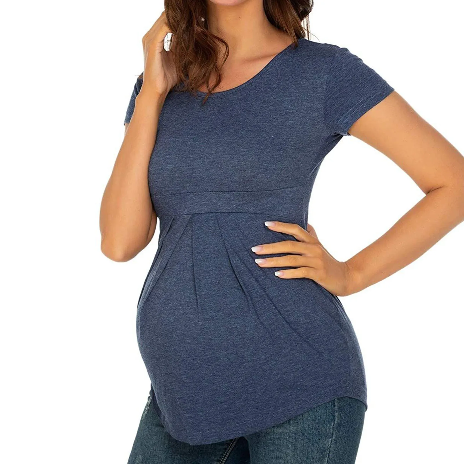 GLAMIX Women's Maternity Cargo Pants With Four Pockets Over The Belly Scrub Pants Pregnancy Clothes(Black, S) At Women's Clothing Store