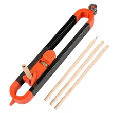 

1Pcs Profile Scribing Ruler Contour Gauge With Lock Adjustable Locking Woodworking Measurement Tools +3PC Pencils