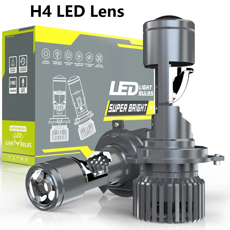 

2pcs H4 LED Headlight Lens H4/9003/HB2 LED Car Headlight Bulb Lens 58900LM 120W 12V 24V 6000K H4 LED Motorcycle Light Lens