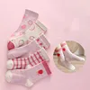 5 Pairs/Lot Kids Soft Cotton Socks Korean Love Heart Flower Print Baby Girl Socks Autumn Winter Warm Children Middle Tube Socks 5