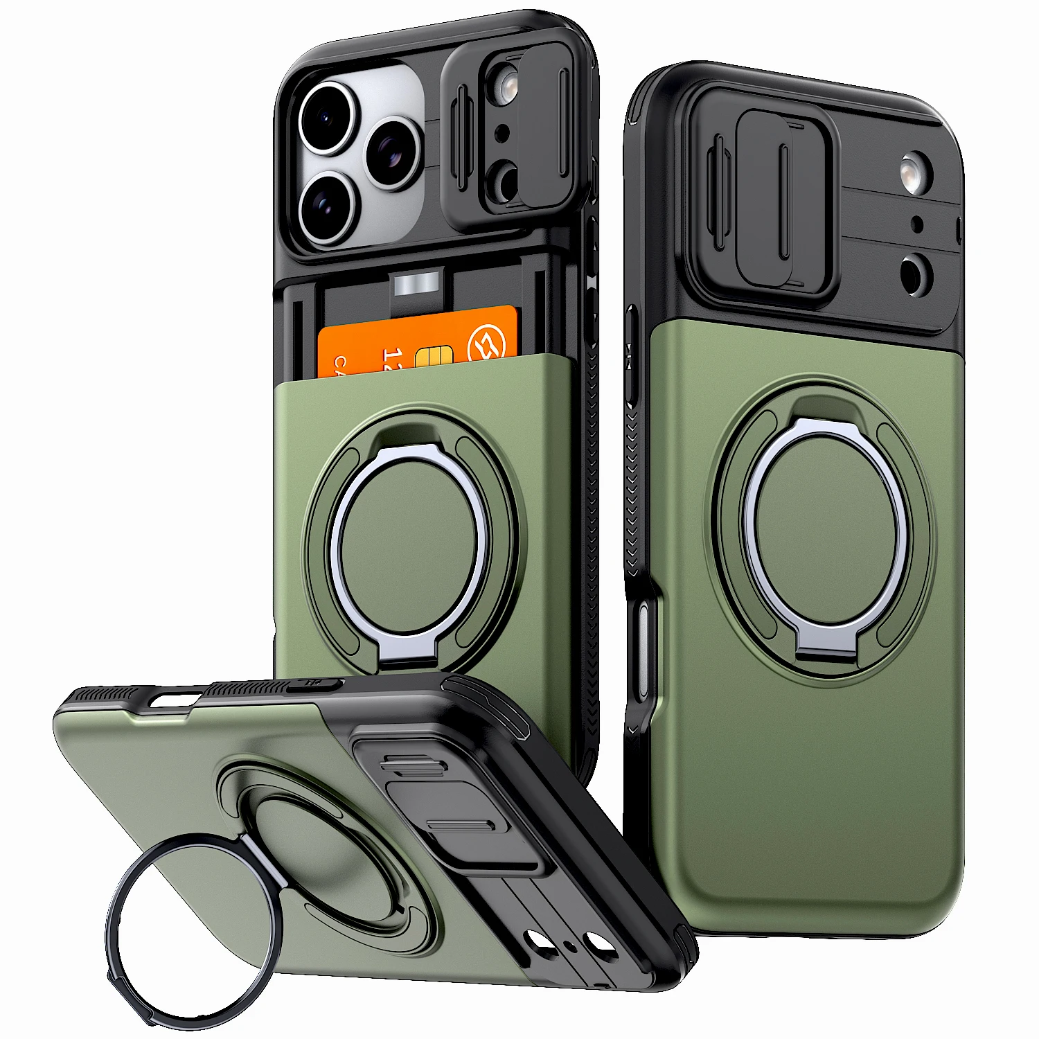 Premium Shockproof Wallet Case with Card Holder and Stand Feature