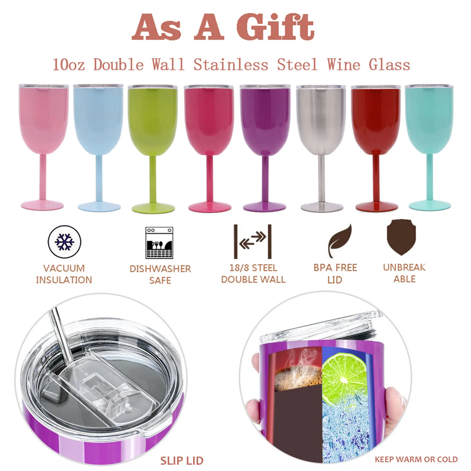 Personalize Gift 10oz Double Wall Insulation Stainless Steel Wine Glass  Thermos Bottle Vacuum Flasks Customizable Water Bottle - AliExpress