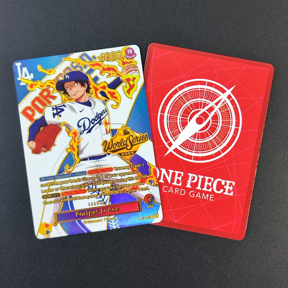 DIY OPCG ONE PIECE CARD Monkey.D.Luffy Ace (010) (Dodgers x ONE PIECE) EB02-010 One Piece Promotion Anime Englische Kartenfolie – Detail 8