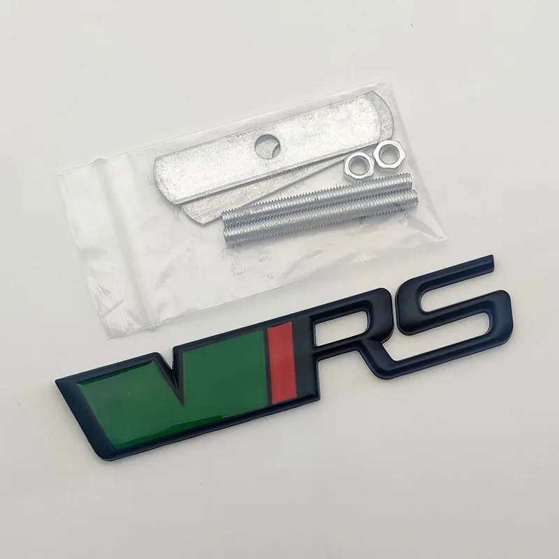 3d RS Logo VRS Emblem Nameplate Car Front Grille Trunk Badge RS VRS Accessories