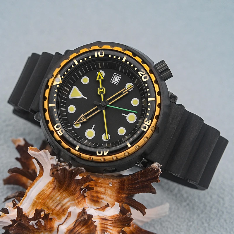 Seiko Black 28.5Mm Dial Nh35 Hands Tonno In Scatola Dive Watch Con Nh35 Nh36A Men Diving Movement 30Atm Resistenza Impermeabile