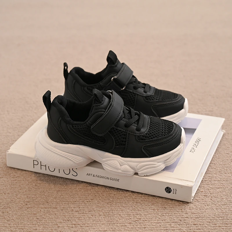 White Non Slip Air Mesh Kids Sneakers for School