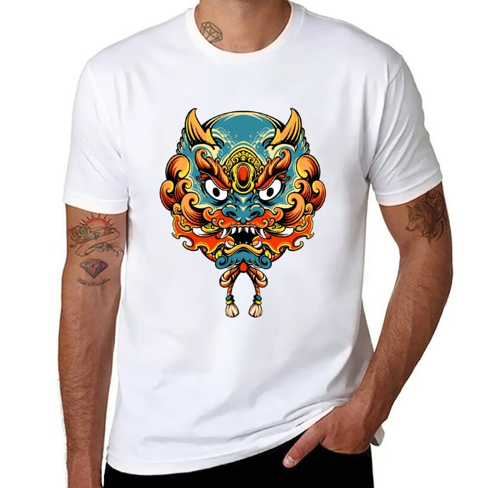 

New Foo Dog T-Shirt graphics t shirt Short t-shirt korean fashion tees men clothes