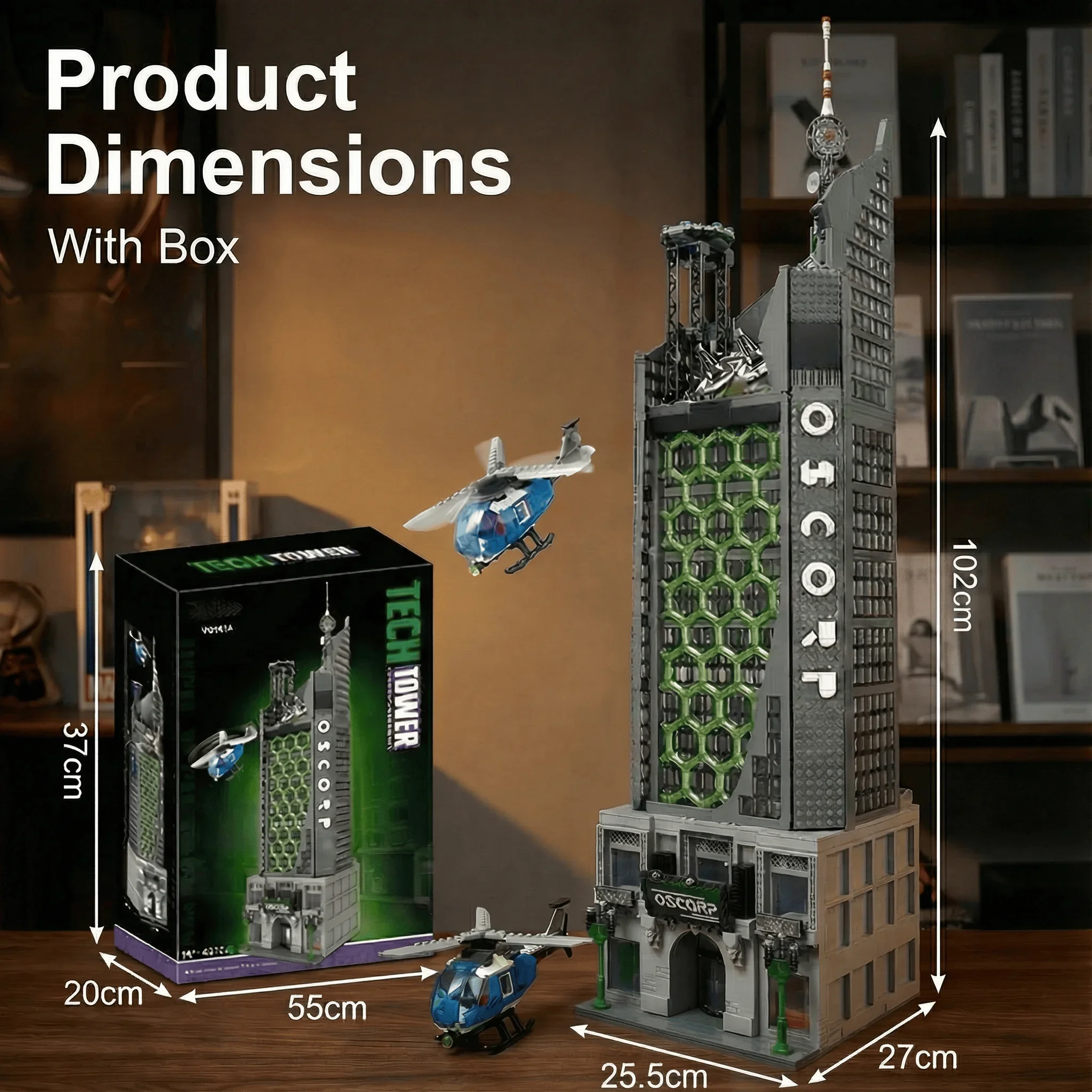 Spider-Films Oscorp Helden-Turm Bausteine mit Licht, Stadt-Klassiker Modulares Montagemodell-Set, Kreative Spielzeuge und Geschenke ﻿ 6375 Stück – Detail 1