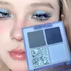 4-Color Starry Sky Blue Eyeshadow Palette Blue Eyeshadow Palette Shimmer Glitter Matte Eye Shadow Shades Neon Pigments 5