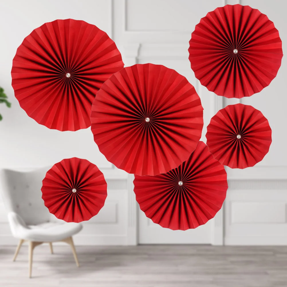 

Paper Flower Fan Christmas Supplies Decoration Pearl Garland Hanging Window Trim The Banner