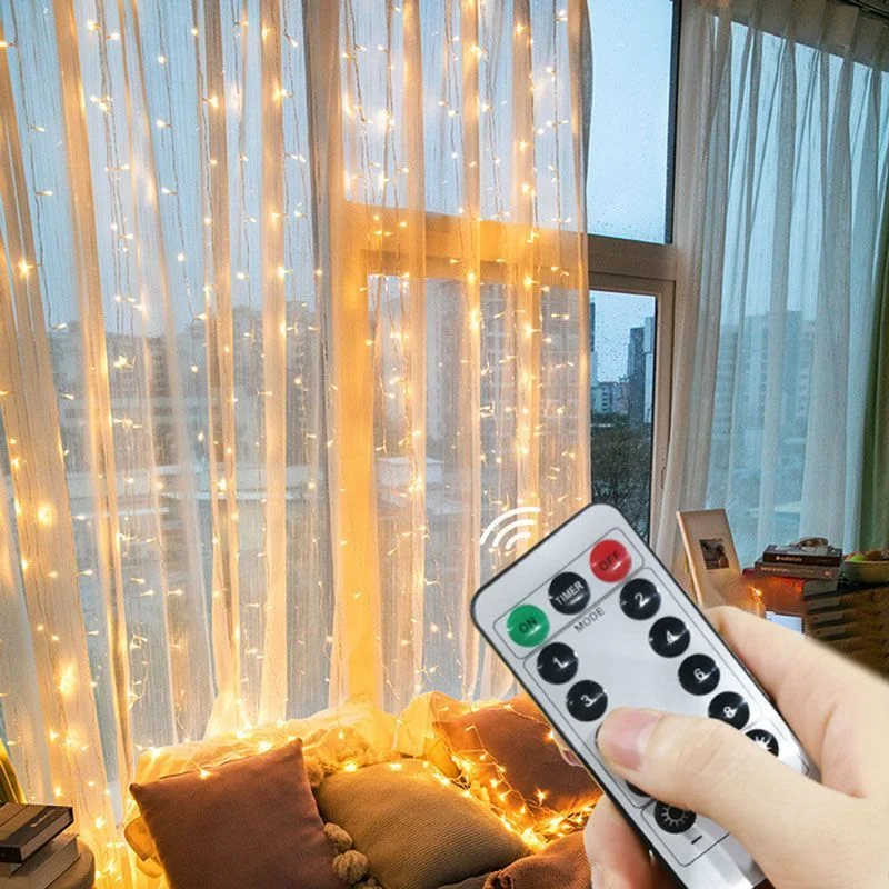 

3M LED Curtain Garland on The Window USB Power Fairy Lights Festoon with Remote New Year Garland Led Lights Christmas Decoration