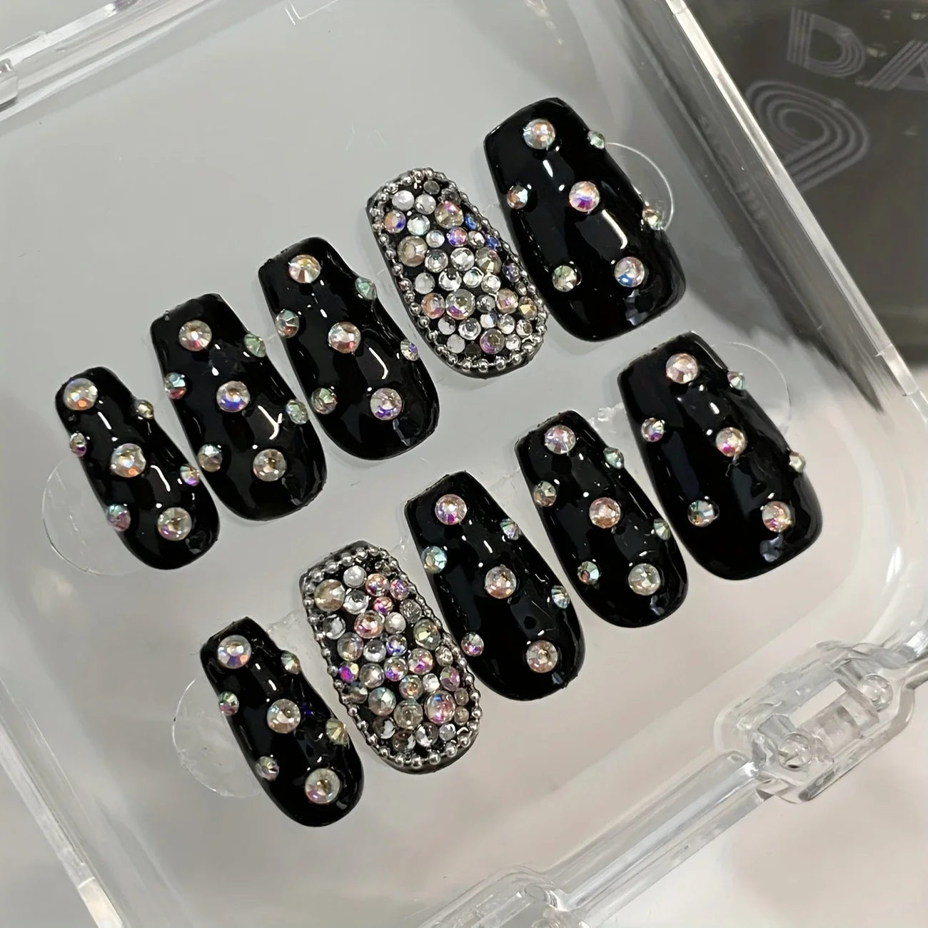 Set of 10 Luxurious Hand-Painted Retro Dark Style Three-Dimensional Colorful Round Diamonds