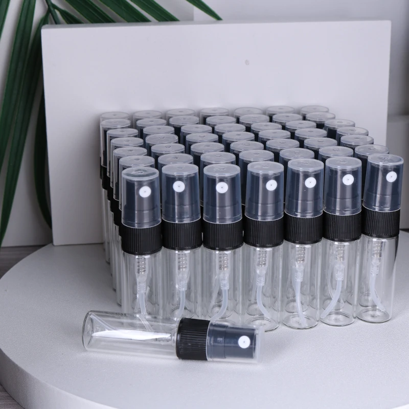 High Quality Mini Glass Perfume Spray Bottles - 3ml Ultra Fine Mist (50 Pack)