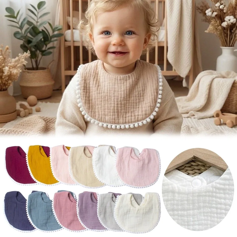 부드러운 치발기용 턱받이, 흡수성 360도 랩형 용 트림프리스 천, 편안한 반다나 스타일 침 흡수 턱받이 (0-2세 용)