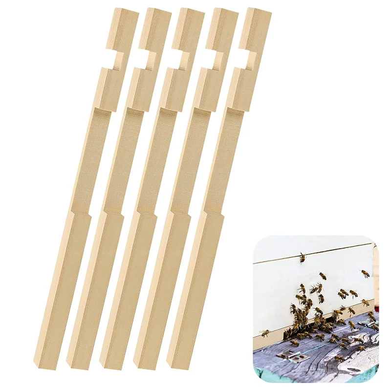 

5 Pack Beehive Entrance Reducer 10 Frame Wood Bee Hive Entrance Reducer for Beekeeping, 2 Size Openings, Beekeeping Supplies.