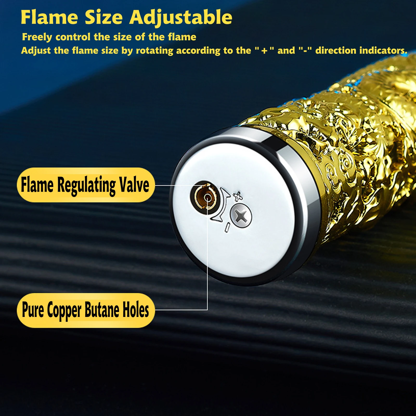 2 Pack Cool Dragon Design Magic Dual Flame Torch Lighter with Adjusting Flame Tool Windproof Cigarette Lighter (Without Butane) bbq lighter butane gas lighter cigarette lighter