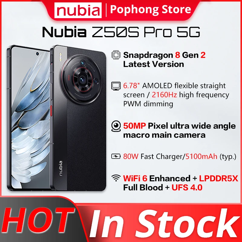 Nubia Z50s Pro Global Version Optional 5G 6.78  120Hz AMOLED flexible  Snapdragon 8 Gen 2 Octa Core 80W Fast Charging NFC - AliExpress