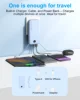 【Blue】12000mAh AC Wall Plug Power Bank with Built-in Dual Cables & Digital Display, Portable Charger for Smartphones 2