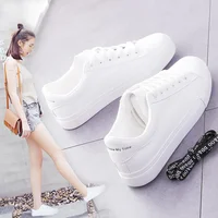 Spring Autumn Women's Flat Sports Shoes Casual Style Student Trendy White Sneakers Comfortable Lightweight Polyurethane