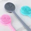 Double-Sided Silicone Back Scrubber Long Handle Long Handle Body Bath Brush Mud Back Scrubber Shower Massage Exfoliation Brush 6