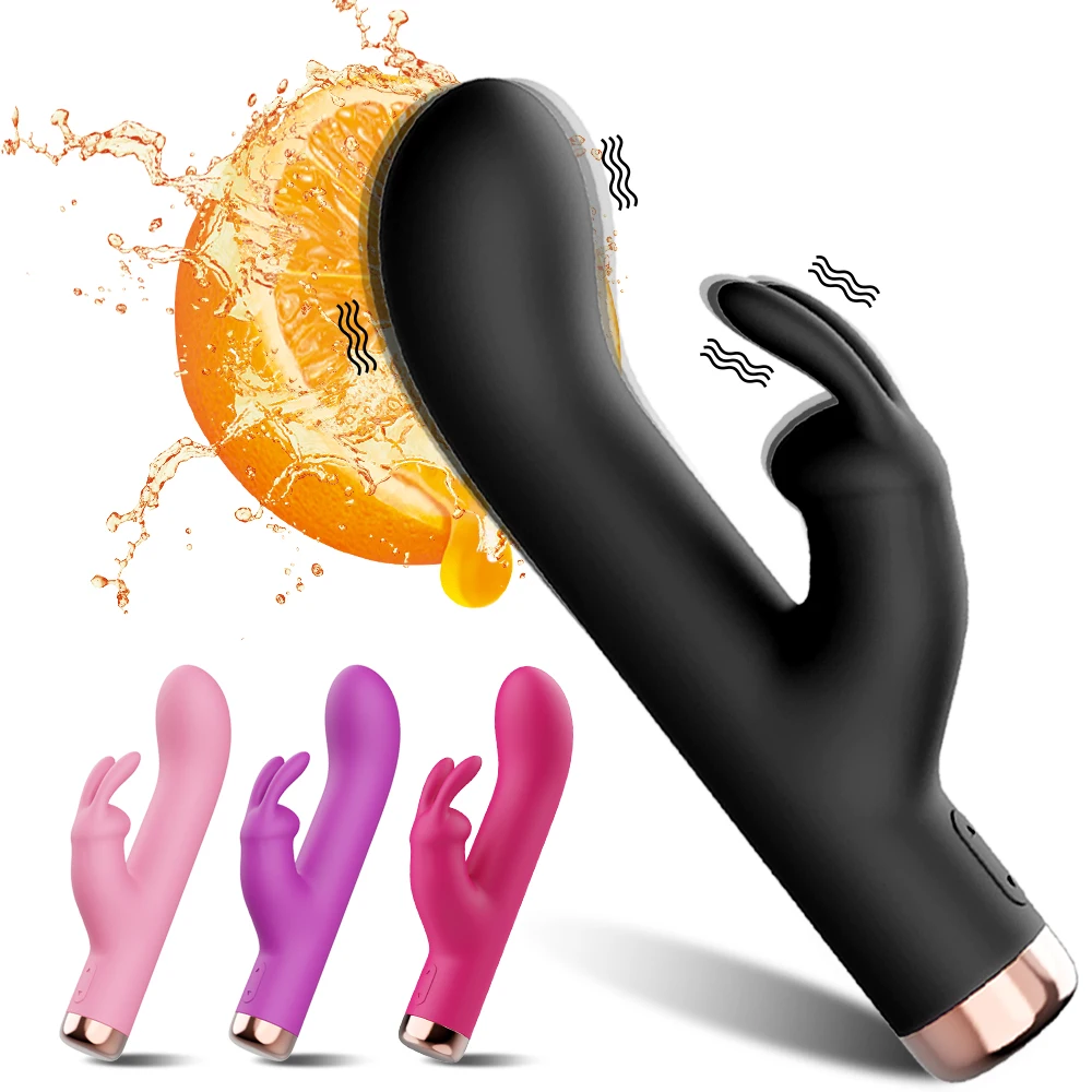 Kaninchen-Vibrator für Frauen, G-Punkt, vibrierender Dildo, Anal-Vaginal-Stimulator, 10 Geschwindigkeiten, Vibration, Erwachsene, Sexspielzeug für Frauen 1