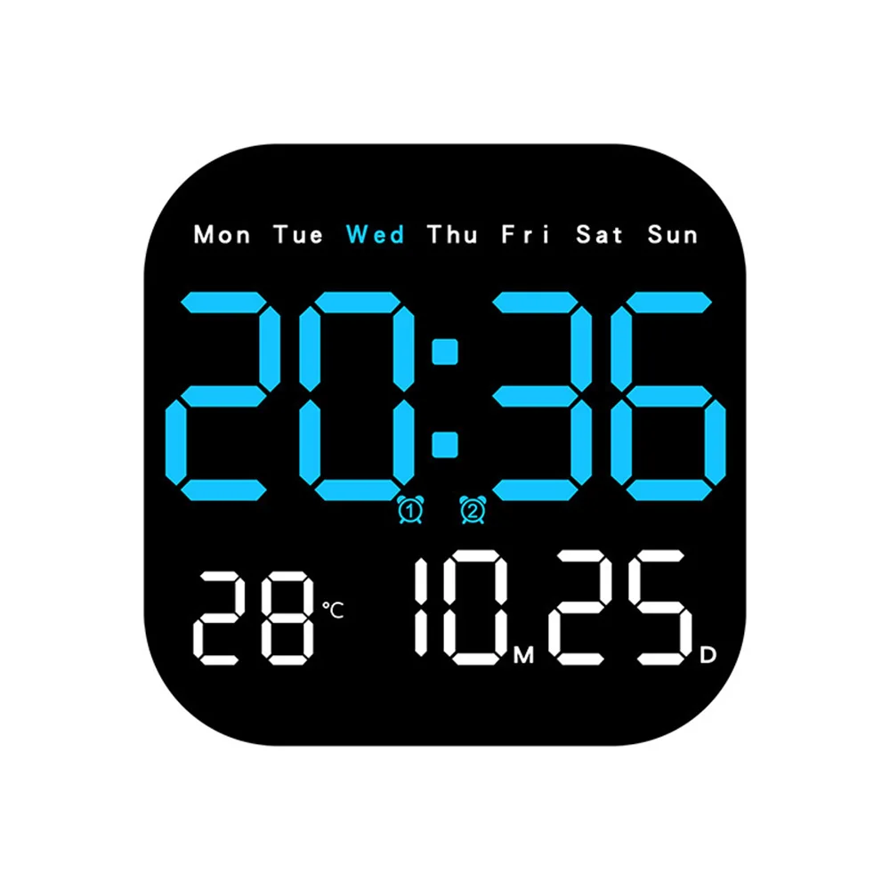 Enhanced LED Digital Wall Clock with Remote and Auto Dimming for Home and Office Spaces