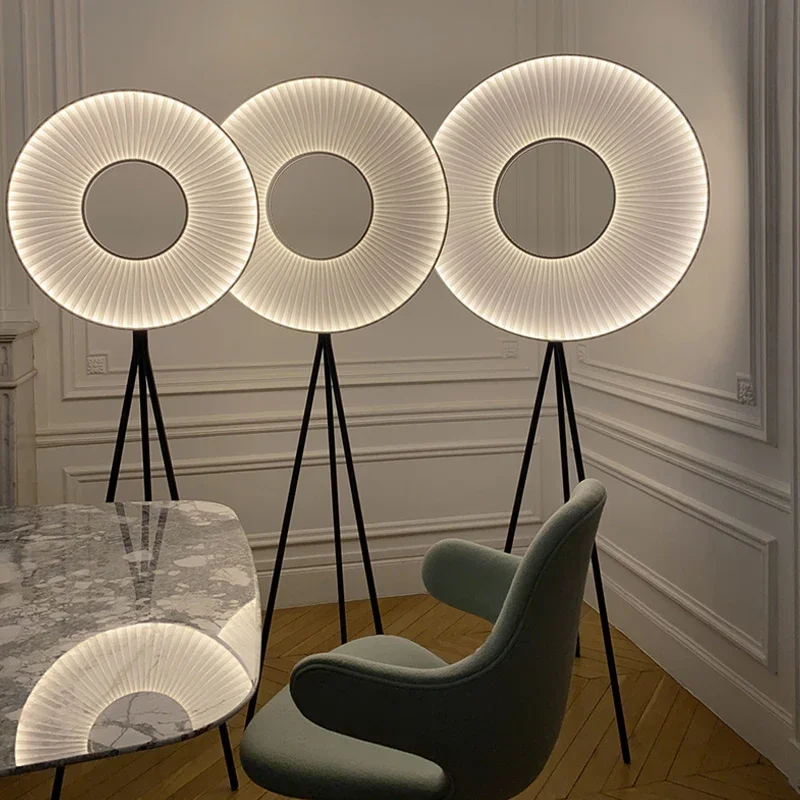 Minimaist Art Decor Floor Lamp Nordic Creative Fabric Pleats Bedside Lights Living Room Sofa Corner Home Indoor Standing Light