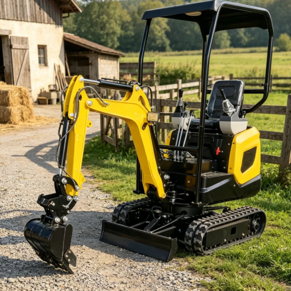 1,2-Tonnen-Minibagger 1200kg Raupenbagger CE Euro5 Mini-Bagger Direkt vom Hersteller, Hydraulikhammer und Erdbohrer optional