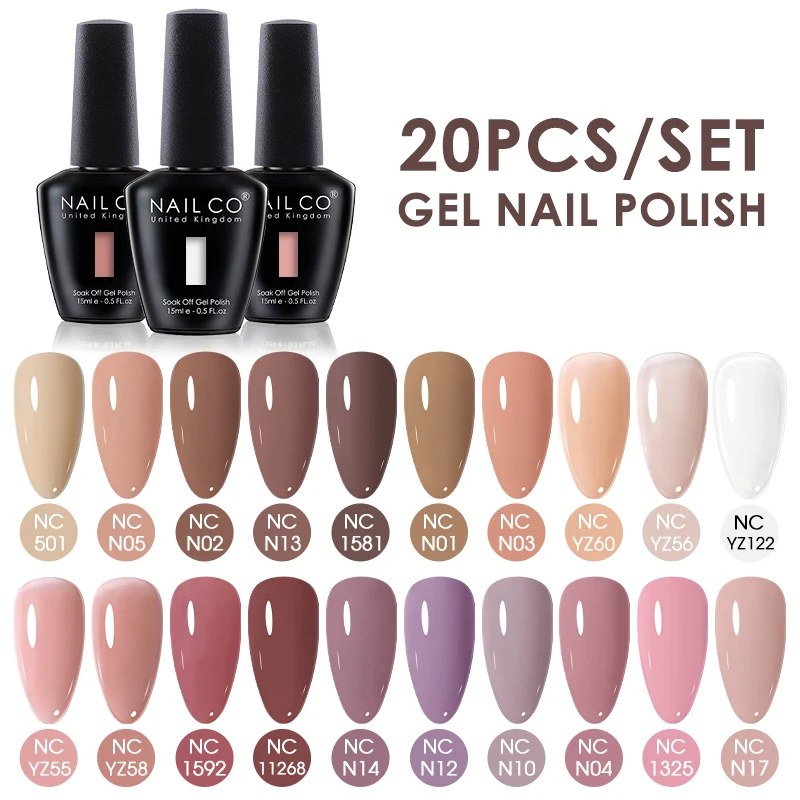 NAILCO 15ml 10/20pcs Gel Nail Polish Set Spring Summer Color UV Gel Nail Art All For Manicure  Gel Paint For DIY Professionals 4