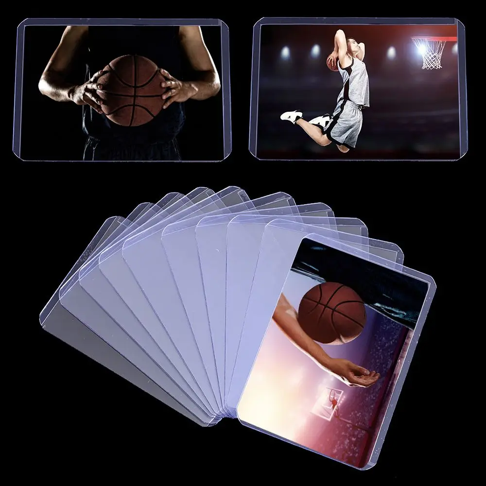Rigid collectible plastic basketball sports cards trading card transparent card holder sleeves 10 pcs