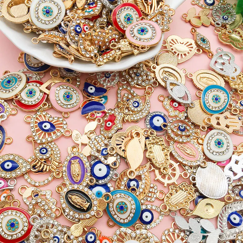 Types Tibetan Enamel Mix Pendant Charm For Bracelet Connector