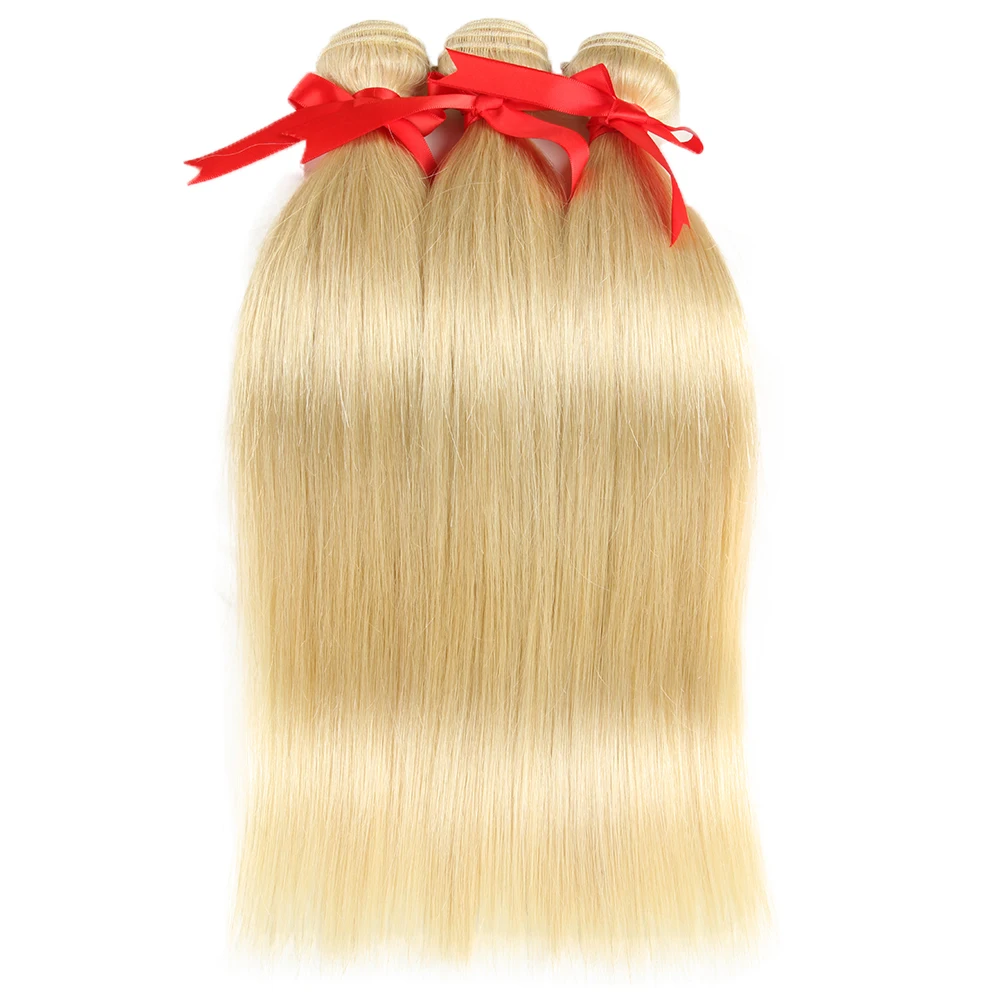 Sleek 613 Blonde Human Hair Bundles 26 Inch Body Wave Bundles Brazilian Hair Weaving Single Straight Extensions
