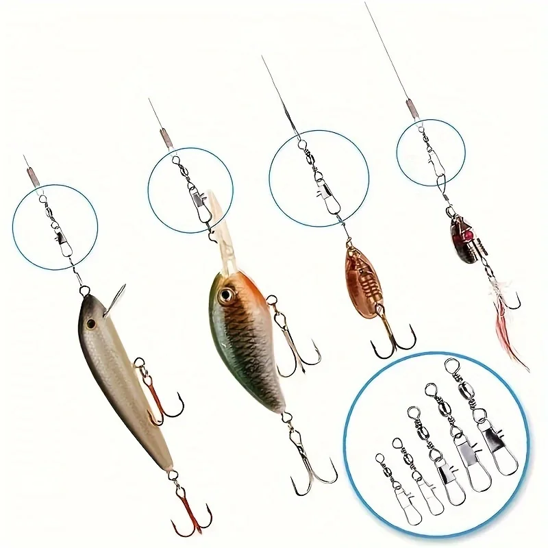 50Pcs Durable Fishing Snap Swivels 3