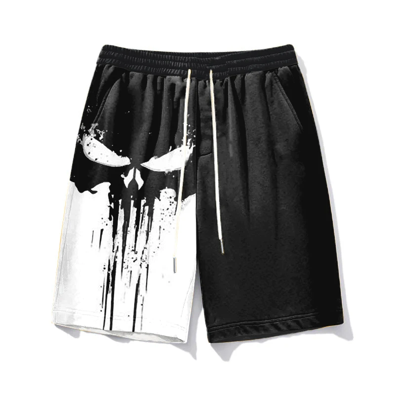 Biggmans L-9Xl Fashion Sports Shorts Plus Size for Summer Oversize Block Man Big Skull Colorblock Black Degory 7XL 8XL 9XL