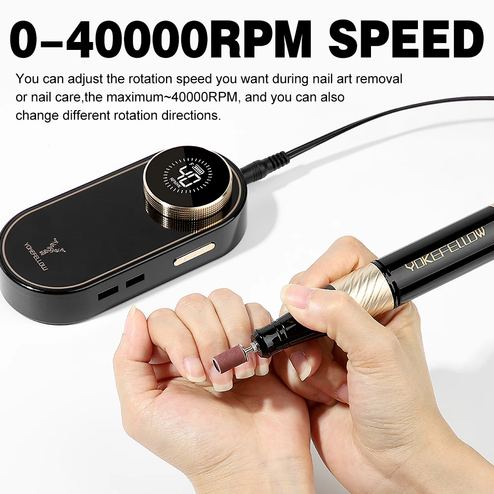 ネイル ドリル マシン TP289 充電 40000RPM コードレス YOKEFELLOW プロフェッショナルネイルドリル 40000RPM 充電式
