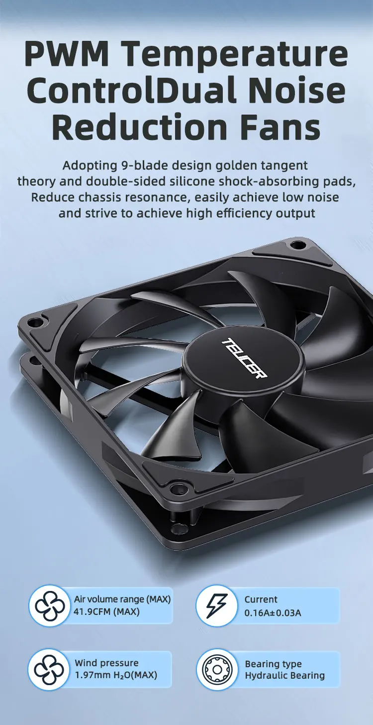 UT-9015 92mm 12V 4Pin PWM 1000-2700RPM Ultra-thin Fan for ATX Cases and CPU Cool