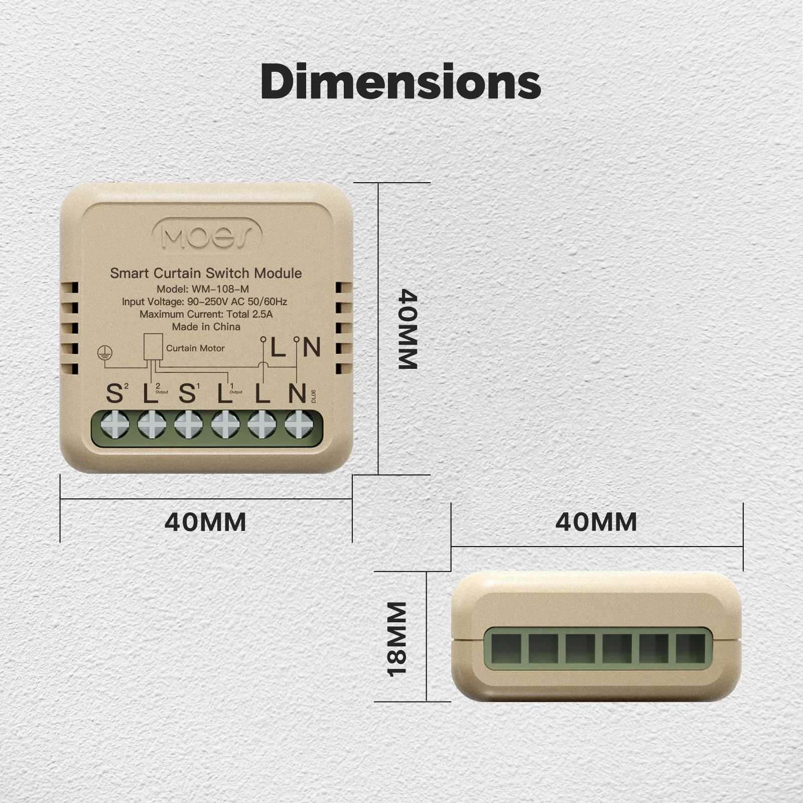 Tuya WiFi/ZigBee Smart Curtain Switch Mini Module For Rocker Reset Switch, App R