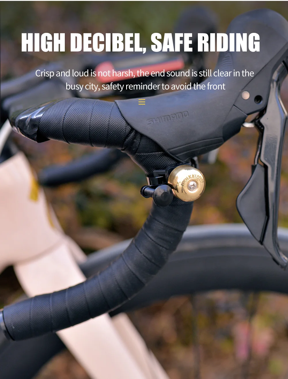 Description Picture 5 of itemThinkRider Retro Classical Bicycle Bell Clear Loud Sound Steel Copper MTB Mountain Bike Handlebar Ring Horn Safety Cycling