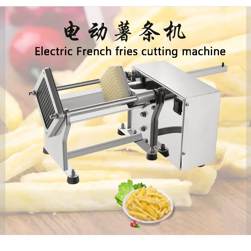 Potato Chip Cutter Electric With 3 Blades Carrot  Commercial Vegetable Fruit  French Fries Cutting Machine