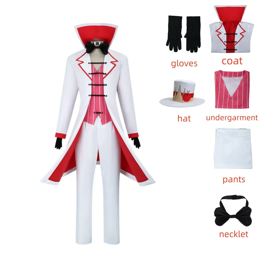 thumbnail image 1 of Hazbin Lucifer Morningstar, disfraz de Hotel, peluca, botas de caña, ropa de utilería de Anime, fiesta de Halloween, traje de diablo Hazubin, 1 of 2